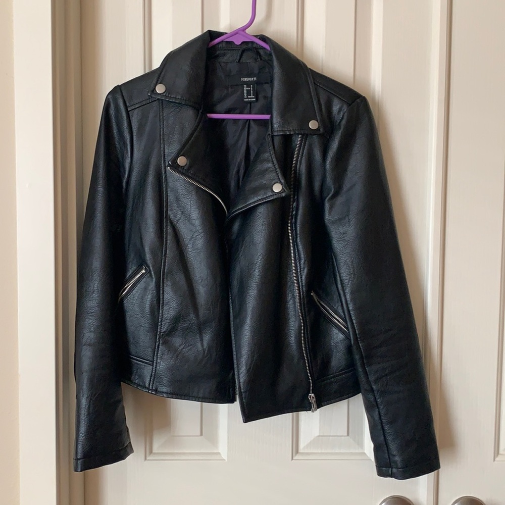 Forever21 black leather jacket